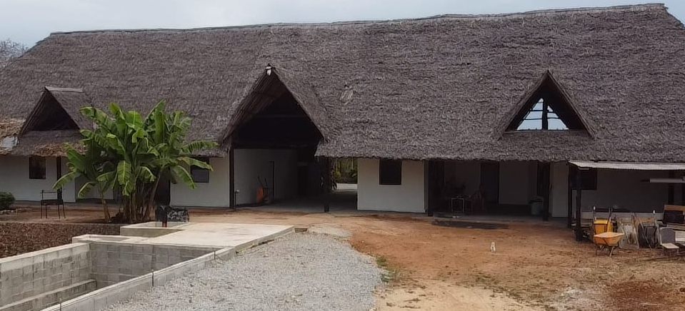The same residence during construction